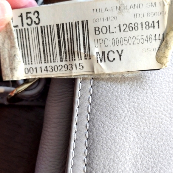 Tula Light Gray Leather Crossbody Bag - Picture 9 of 10